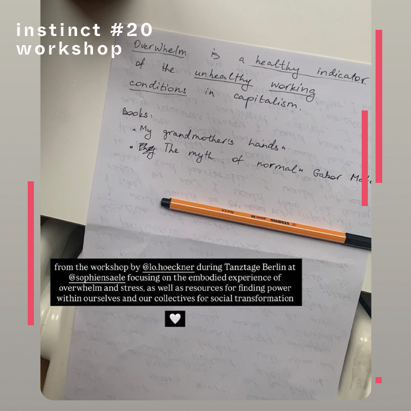 Instinct #20 | Workshop